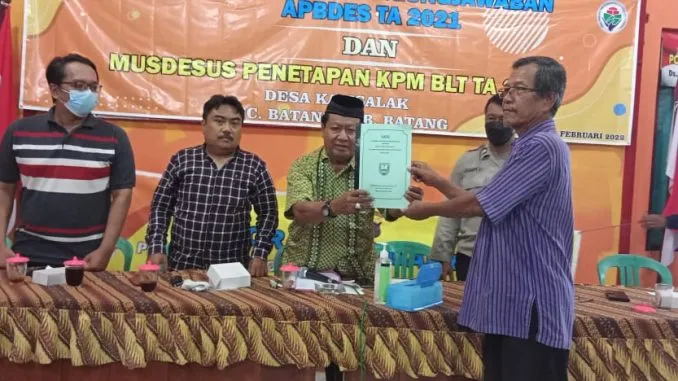 Pemdes Kalisalak Gelar Musdes Pertanggungjawaban APBDes 2021 dan Tetapkan 110 KPM BLT Desa 2022